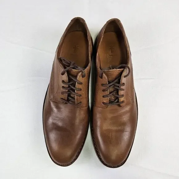 Frye James Derby Leather Dress Shoe Mens 13 Copper Brown Lace Up Oxford Wedding